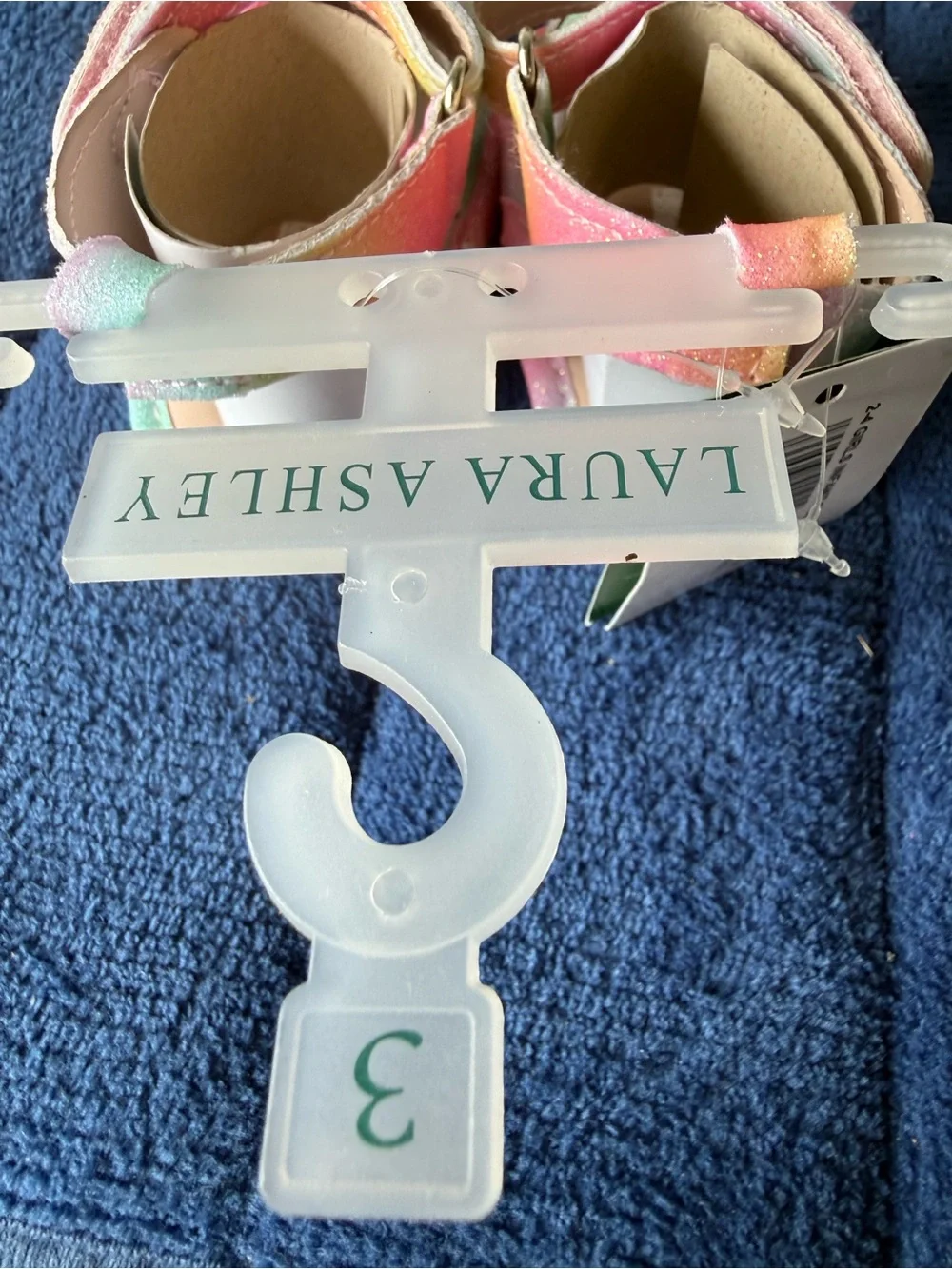 Laura Ashley Pastel Rainbow Floral Baby Sandals - Pink, Blue, Cream